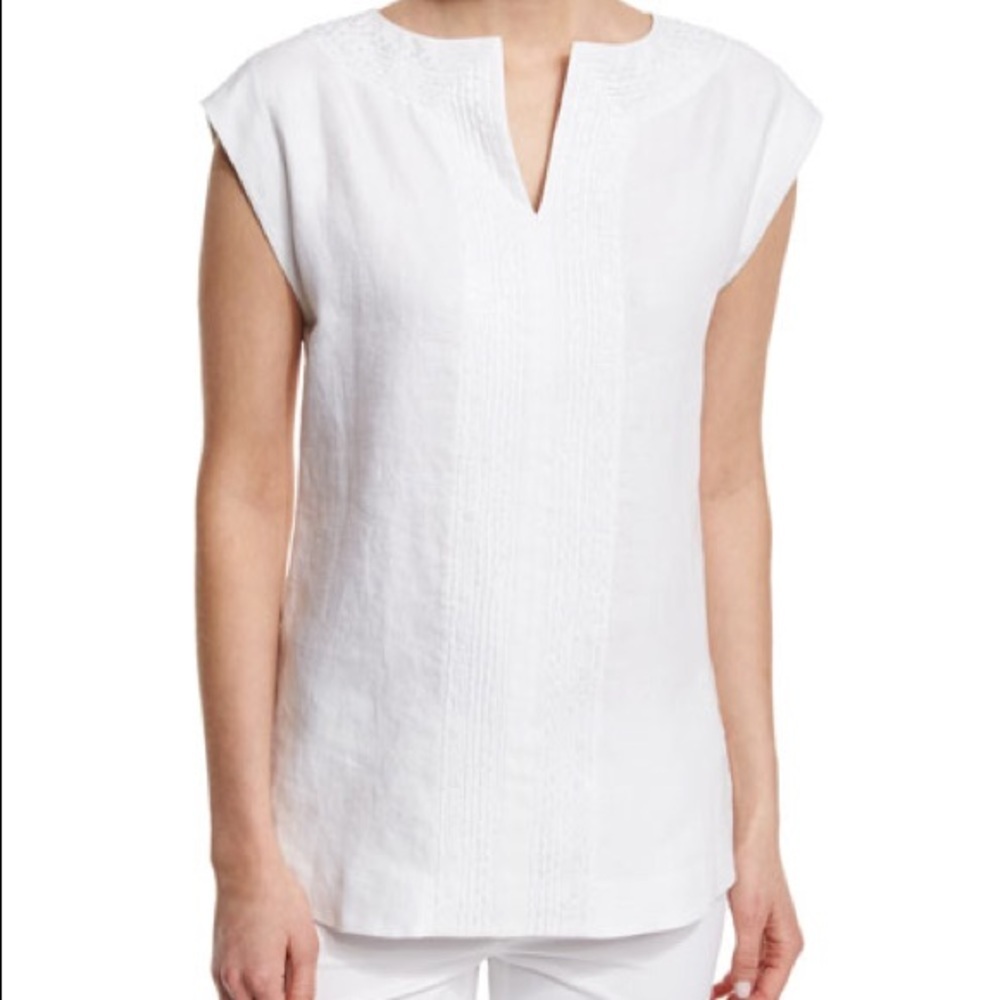 Lafayette 148 New York Short-Sleeve Linen …